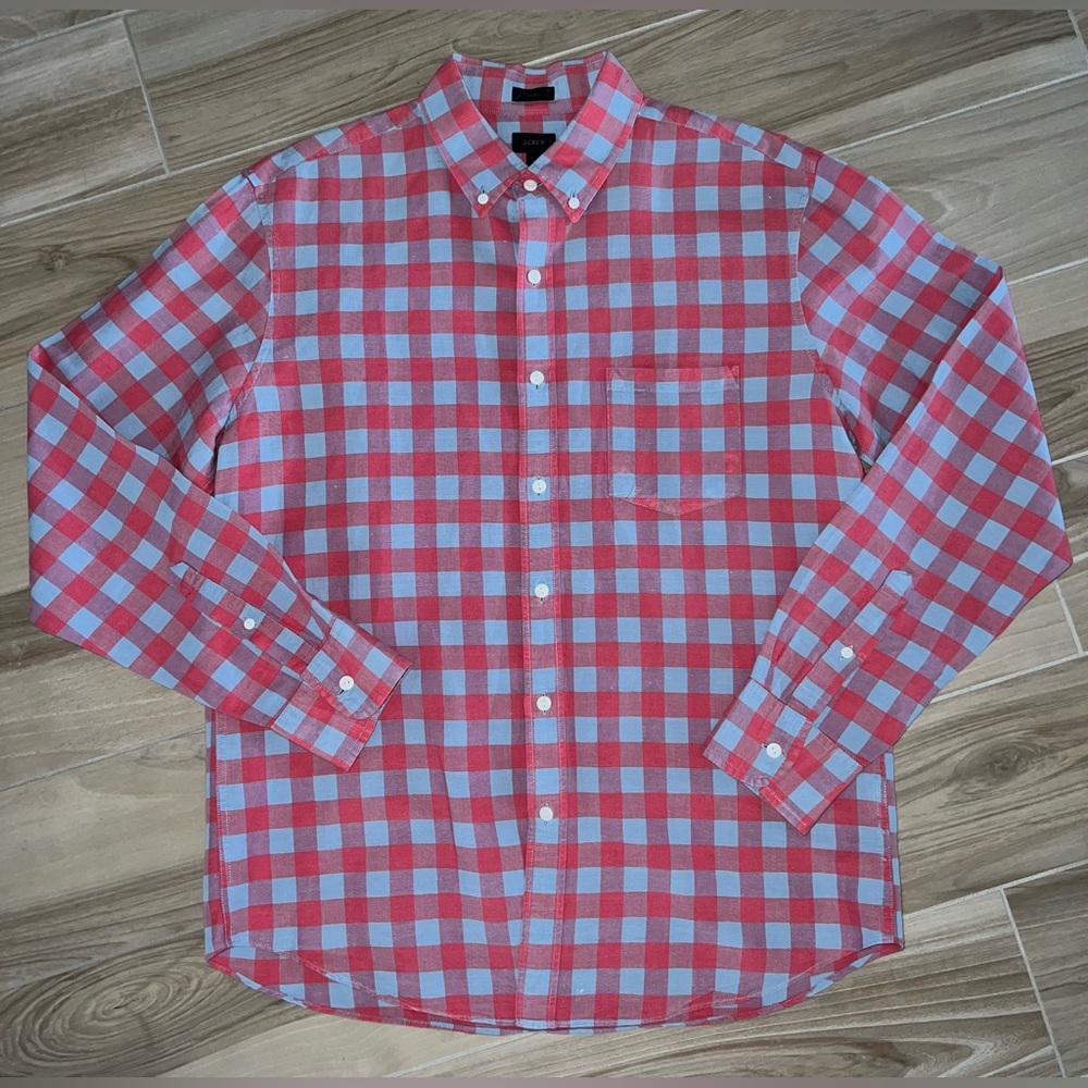 J. Crew Linen Blend Long Sleeve Button Down Shirt 👔 ♥️💙✨🛍️